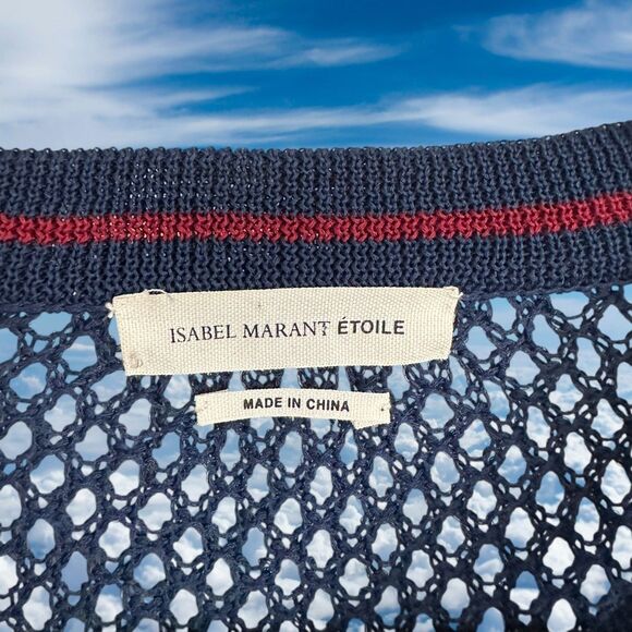 Isabel Marant Etoile Deacon Striped Mesh Sweater Crewneck Size 40 - Picture 5 of 10